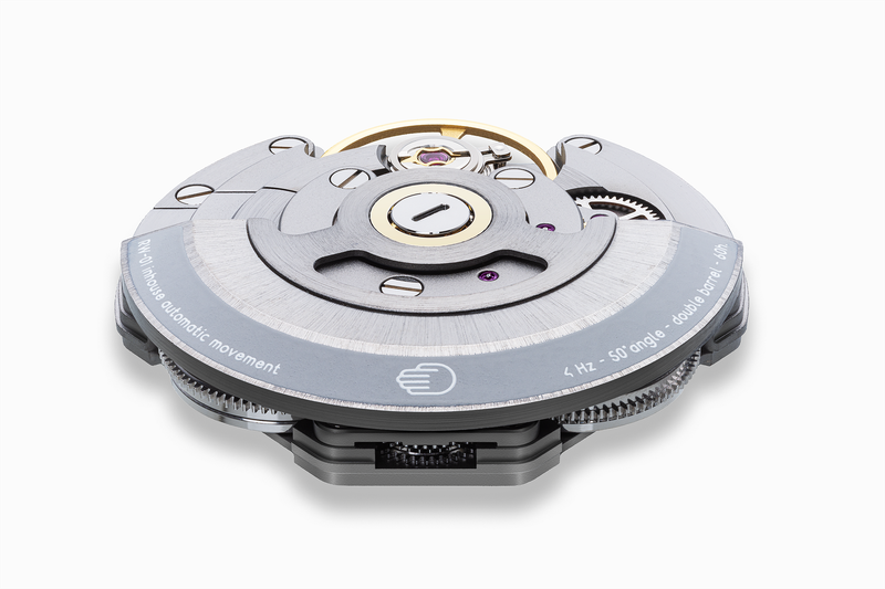 The RW-01 movement in side view